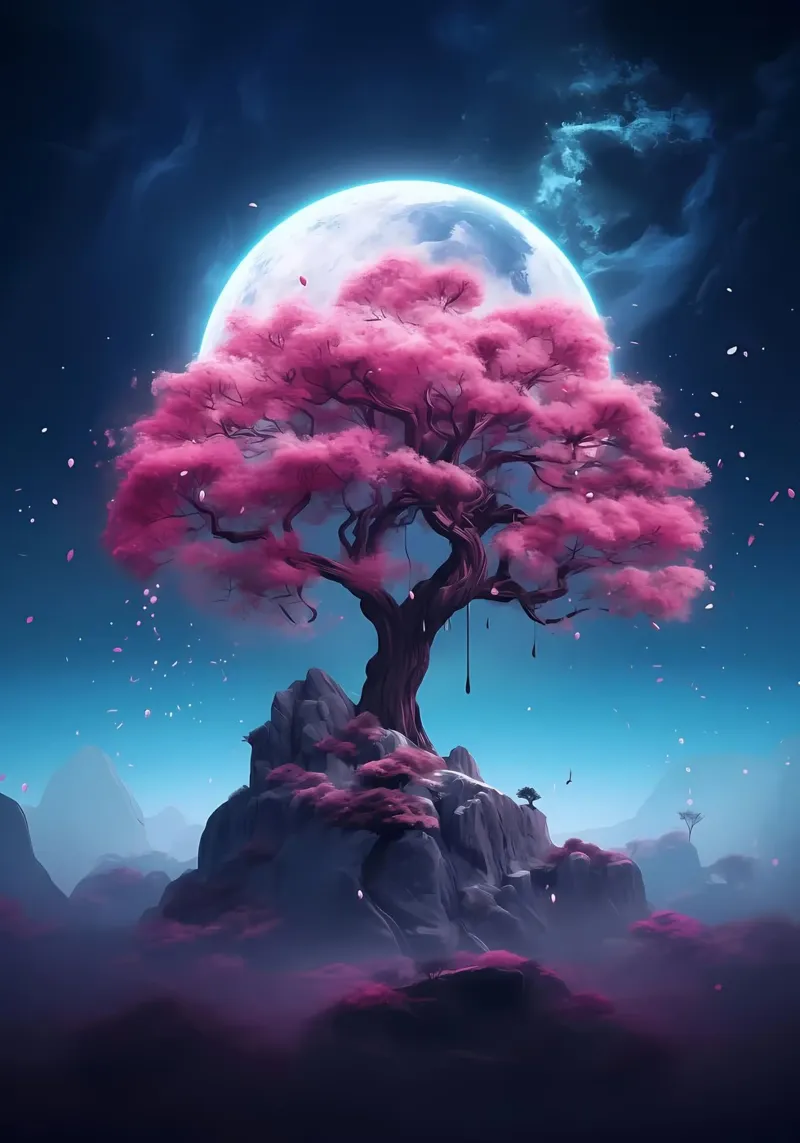 Cosmic Sakura Tree pellicola backlit da Mikesell