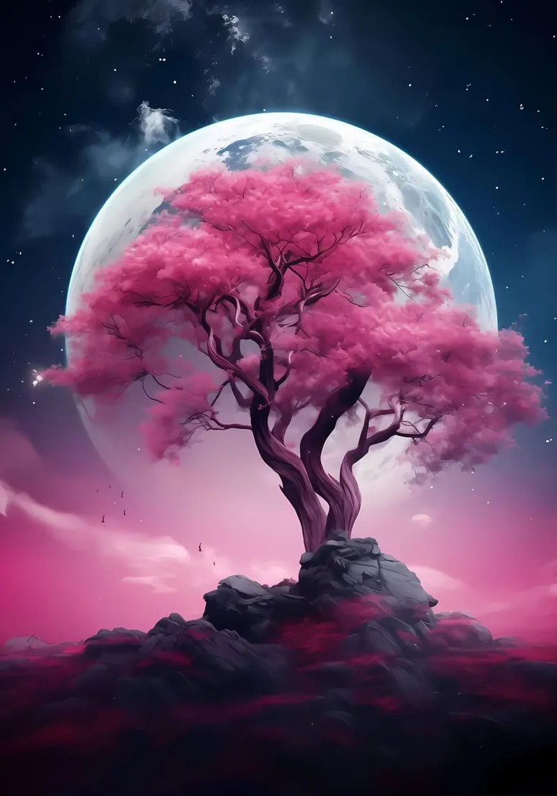 Cosmic Sakura Tree pellicola backlit da Mikesell