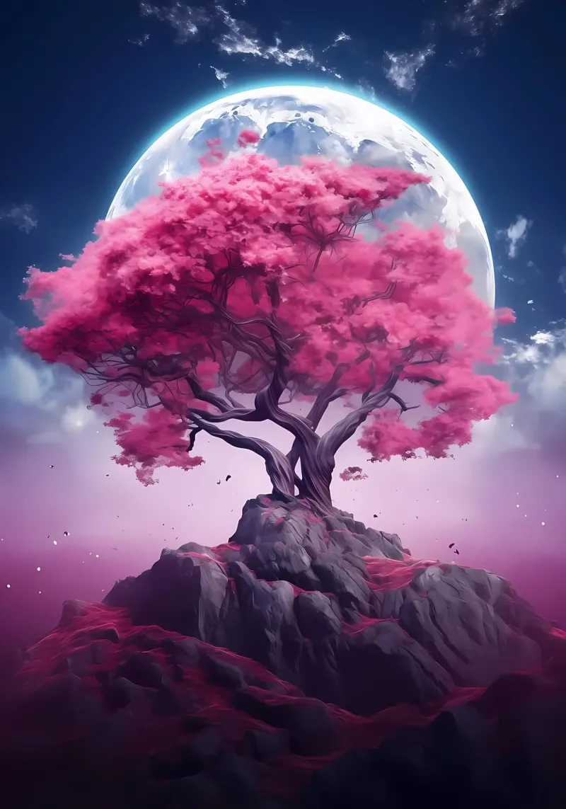 Cosmic Sakura Tree pellicola backlit da Mikesell