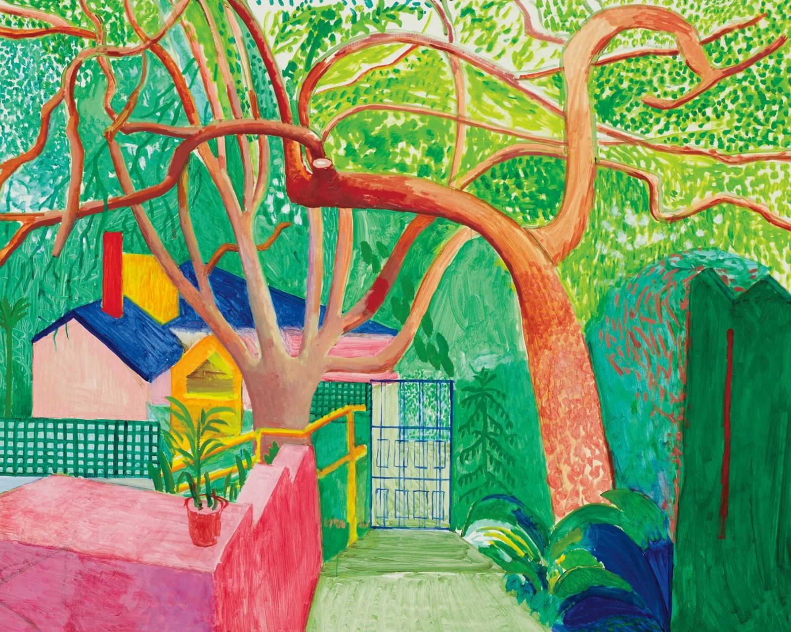 Shady trees in front of the house - David hockney pellicola backlit da Perdana shop