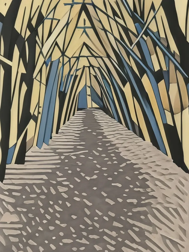 Excursion_nature_tree_alley_5 poster with plastic frame by Abstract Art by LK