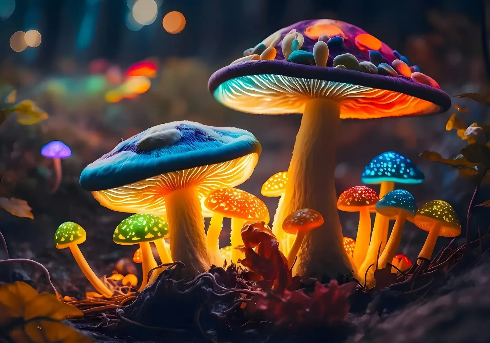 Fantasy Mushroom in forest canvas by Delaplane