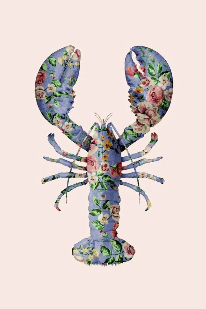 Floral Lobster hahnemühle by Paul Fuentes Design