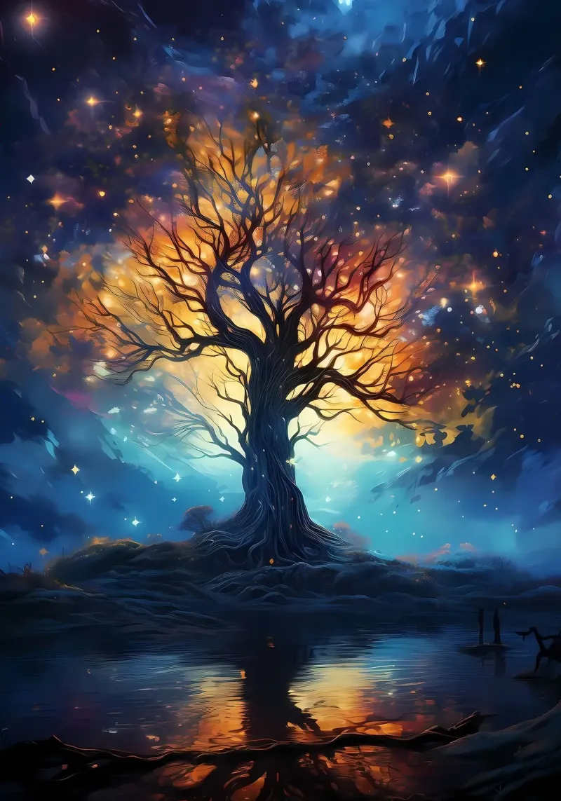 Albero cosmico della vita pellicola backlit da Mikesell
