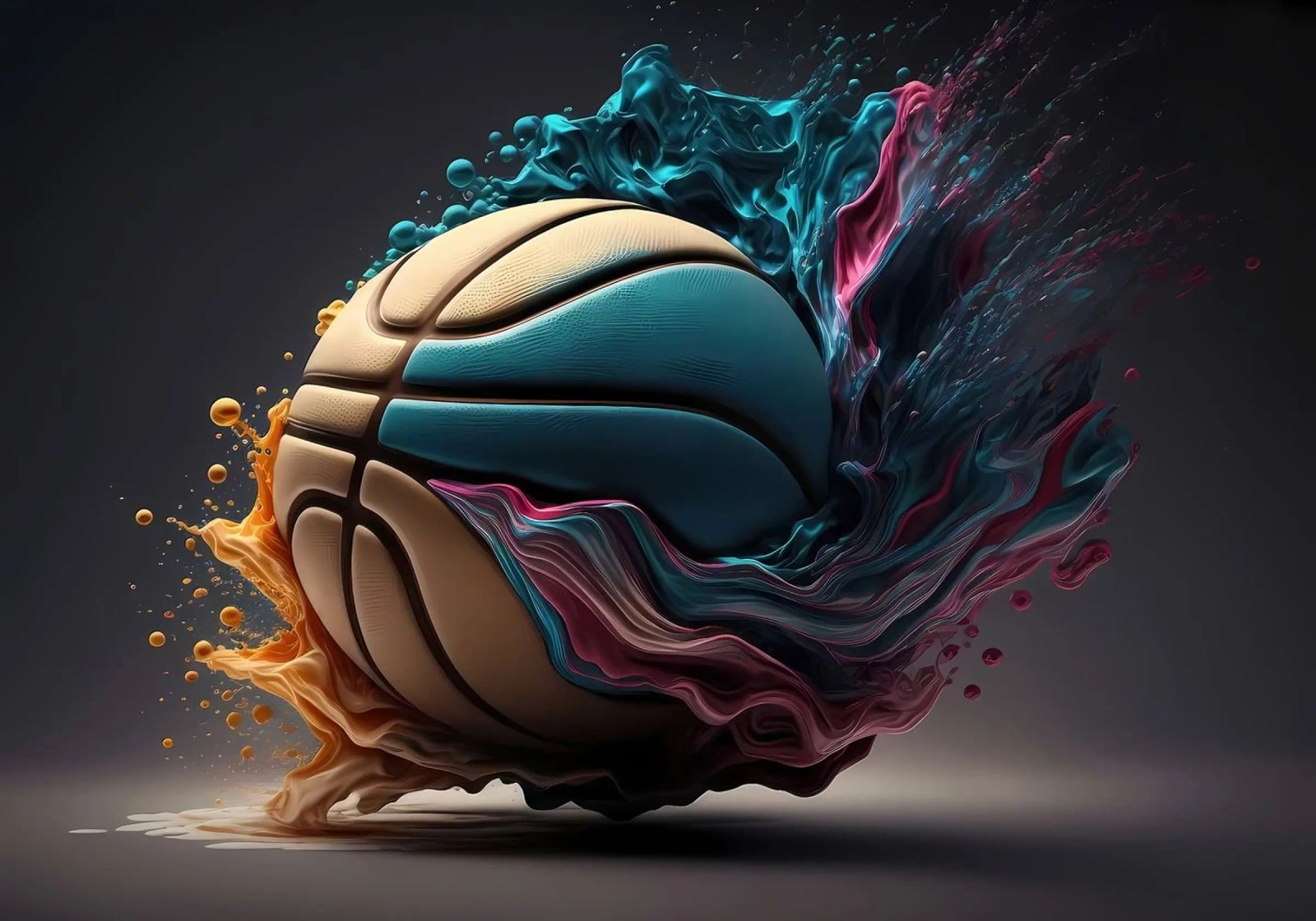 basket-ball en 3d poster de Delaplane