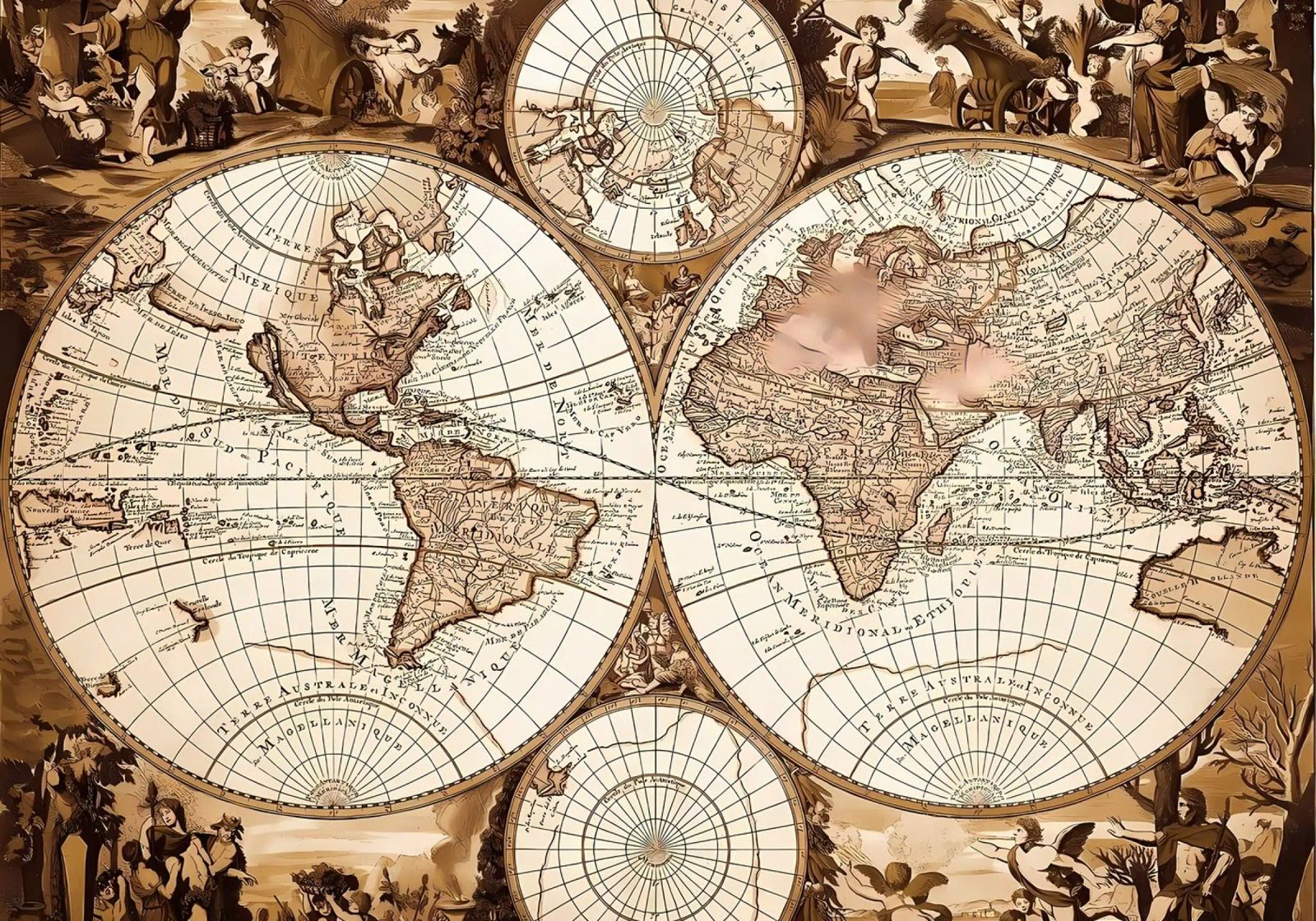Vintage Map of the World poster by Delaplane