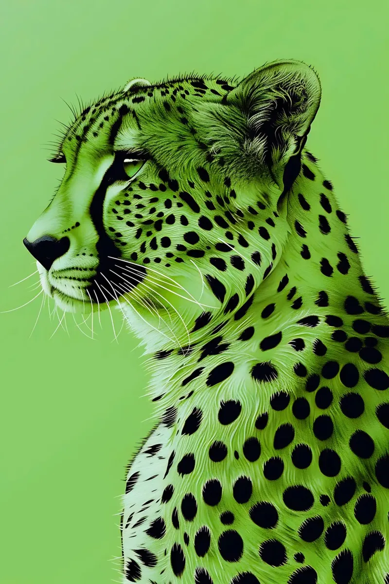 Leopardo in stile verde chiaro plexiglass da Yaso Design & Art