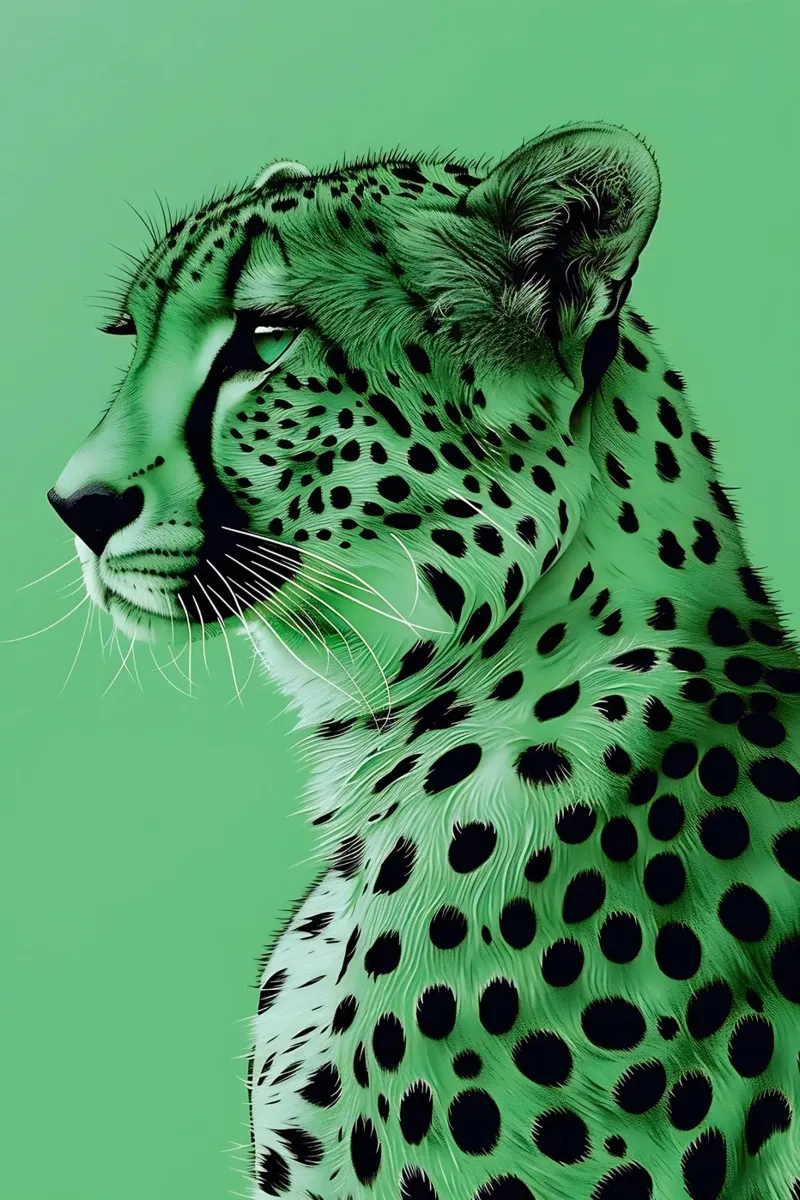 Leopardo in stile verde plexiglass da Yaso Design & Art