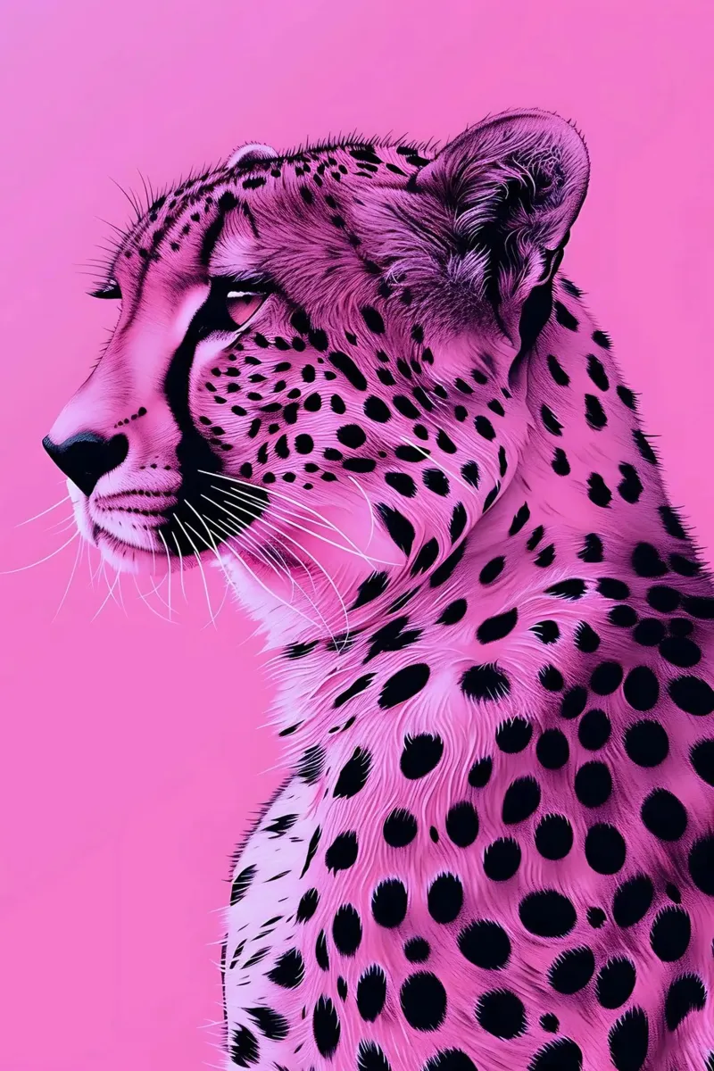 Leopardo in stile rosa alluminio dibond da Yaso Design & Art