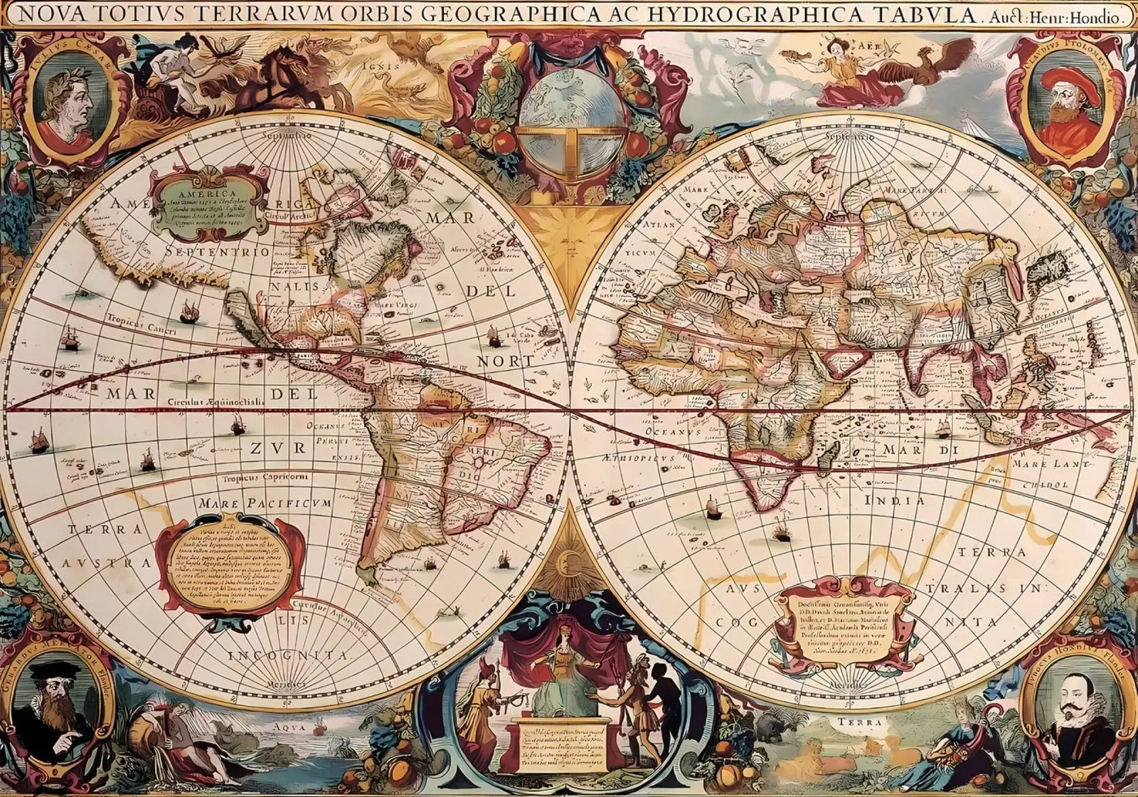 Mappa del mondo d'epoca pellicola backlit da Delaplane