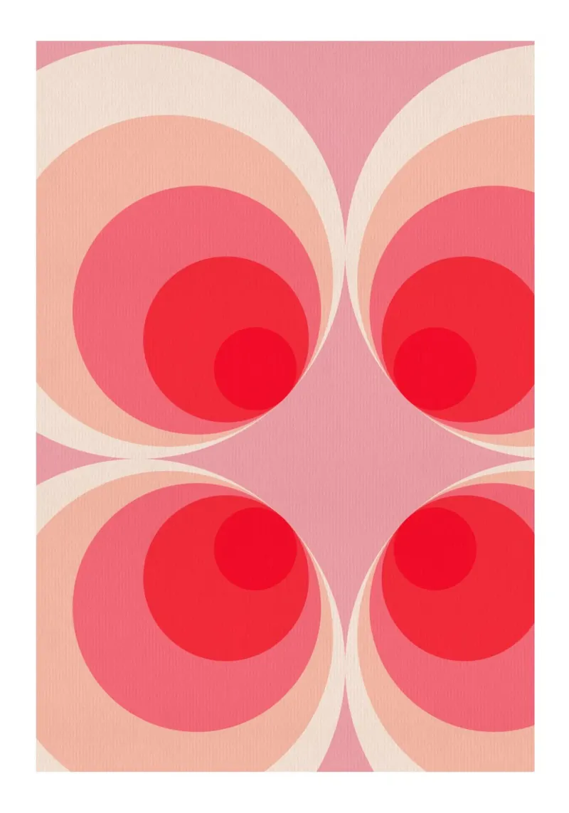 4 cerchi di colore diverso poster con telaio in alluminio da Yaso Design & Art