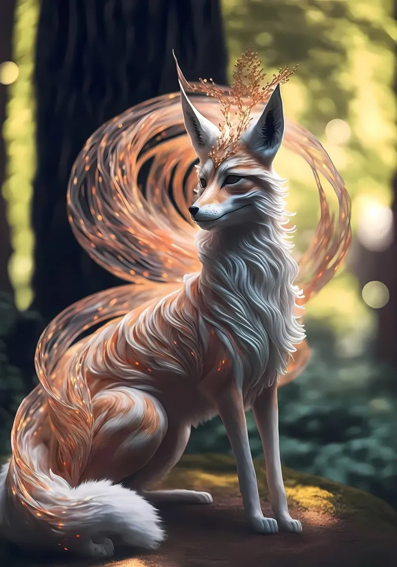 Volpe kitsune giapponese poster da Mikesell