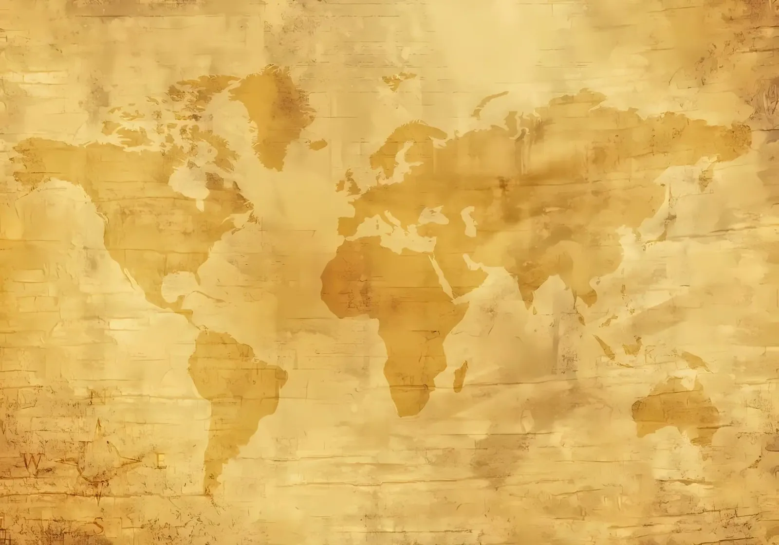 Mappa del mondo d'epoca poster con telaio in legno da Delaplane