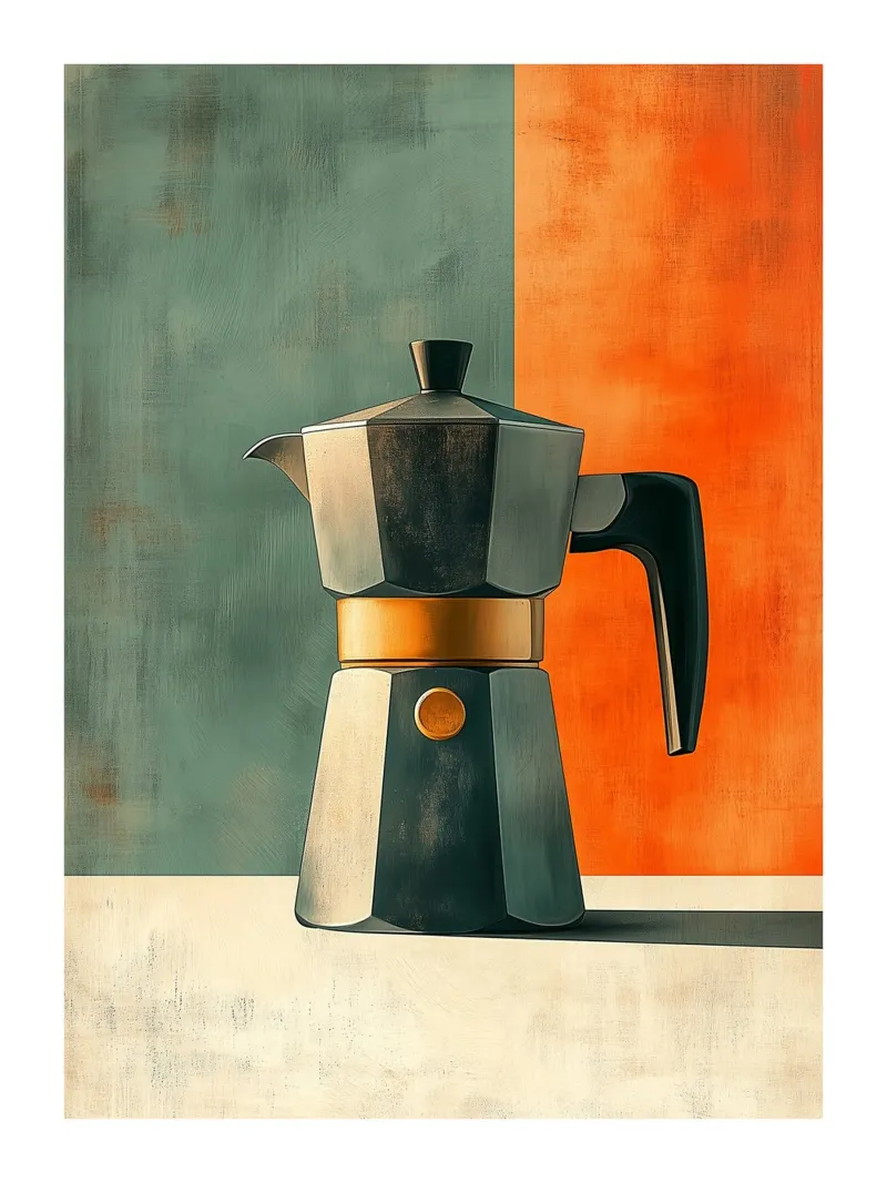 Caffettiera moderna e minimalista poster con telaio in plastica da Spice & Style