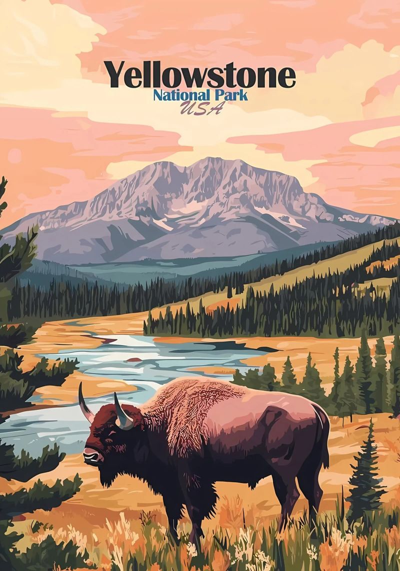 Yellowstone National Parkr Poster von Ginnery