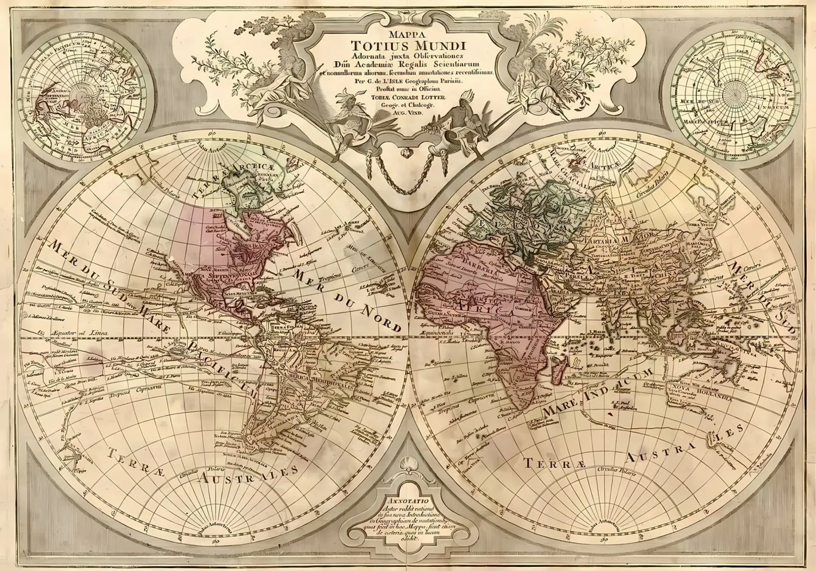 Mappa del mondo d'epoca pellicola backlit da Delaplane