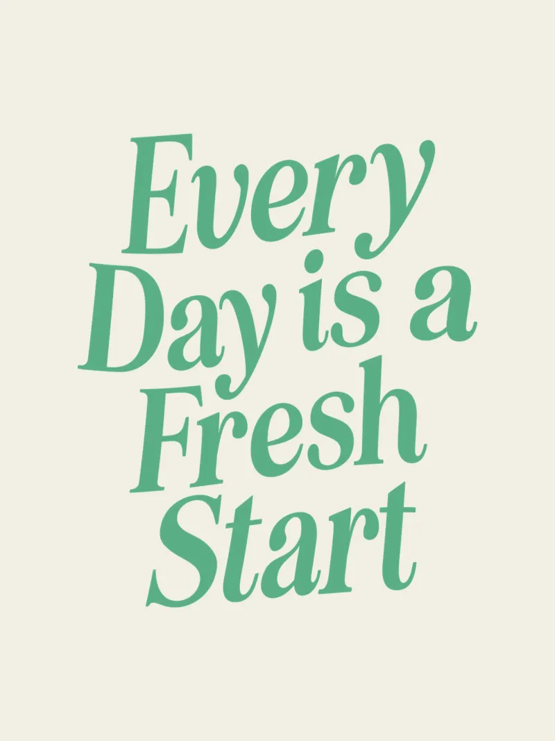 Every Day is a Fresh Start Optimistic Green Calming Cream canvas by THE MOTIVATED TYPE