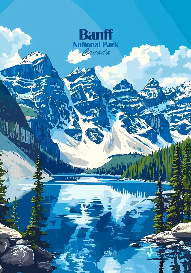 Parco nazionale di Banff poster con telaio in alluminio da Ginnery