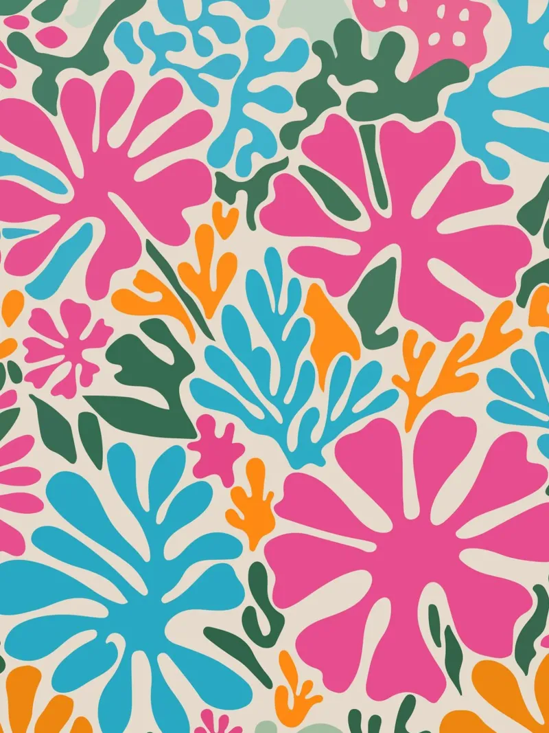 Abstrakte Florale Korallen poster con telaio in plastica da pierosvisuals