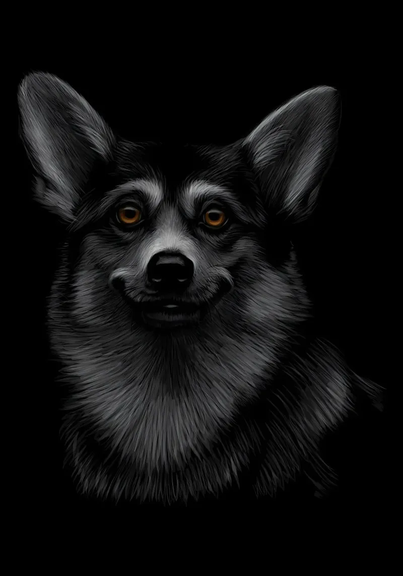 Corgi gallese pellicola backlit da Delaplane