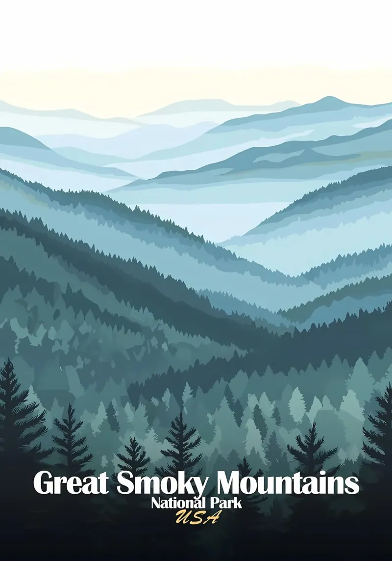 Parque Nacional de las Montañas Humeantes poster de Ginnery