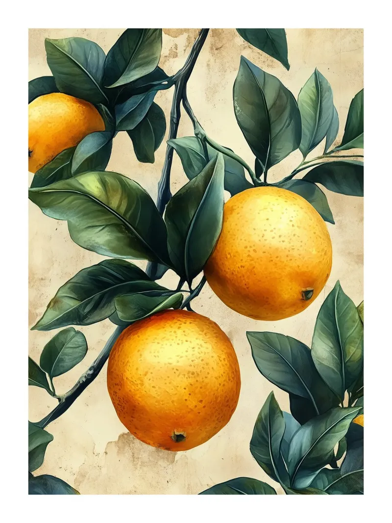 Oranges sur branche plexiglas de Spice & Style
