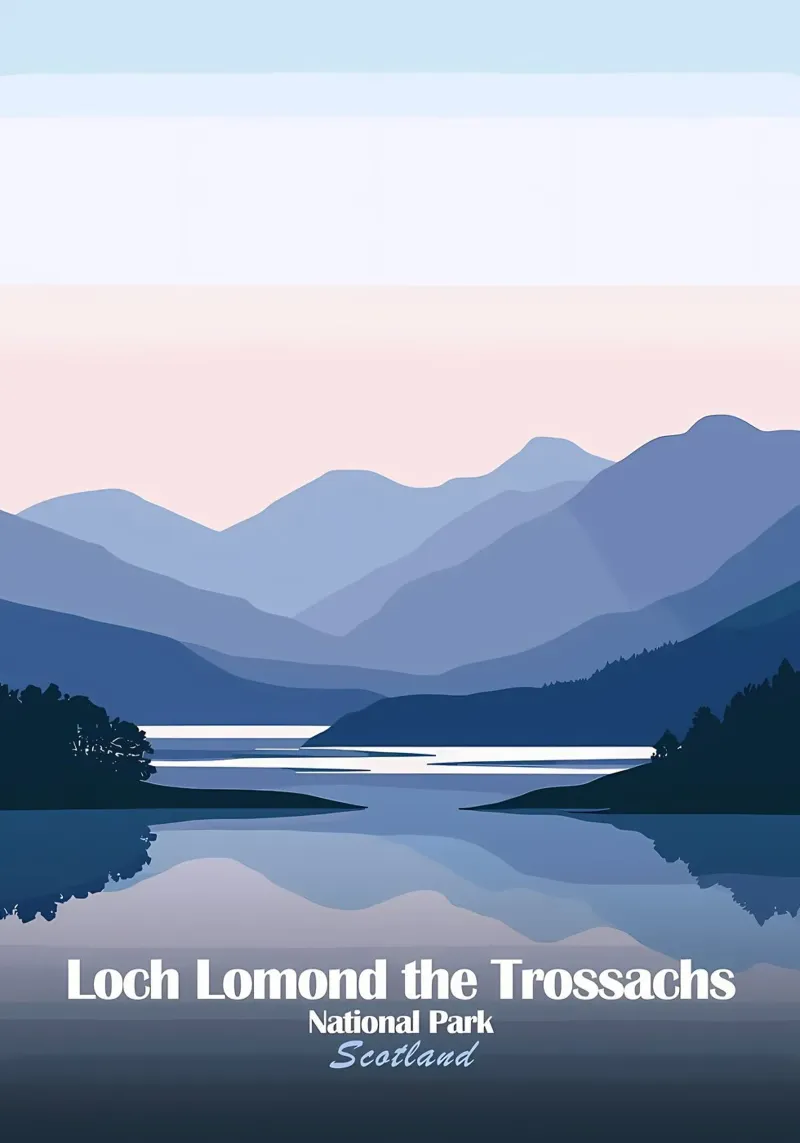 Loch Lomond Le Trossachs poster da Ginnery