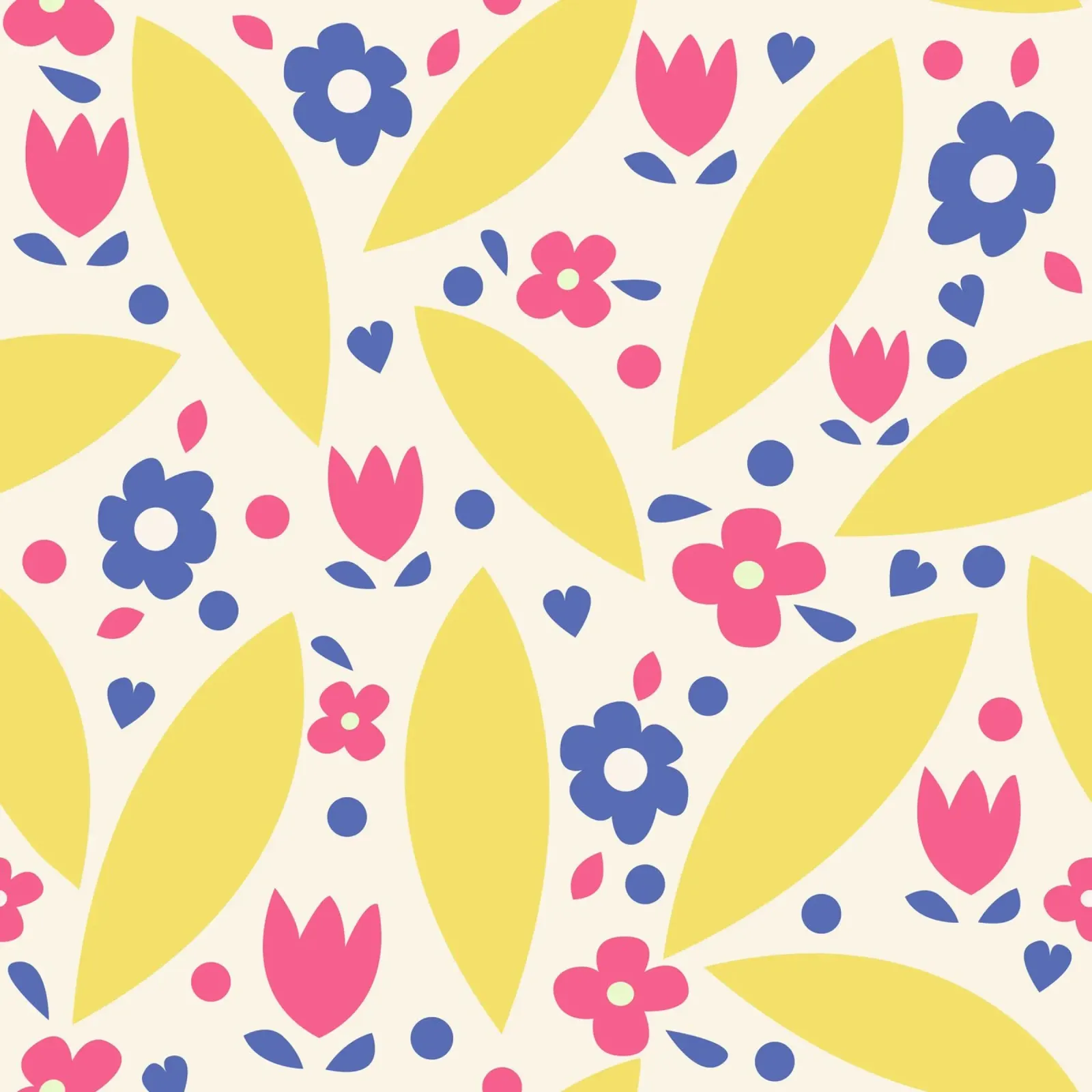 Flower pattern canvas with Floater frame by lovely lines