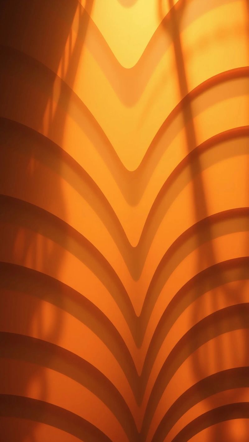 Warme abstracte golven en schaduwen creëren boeiend behang canvas van DesignDoodle