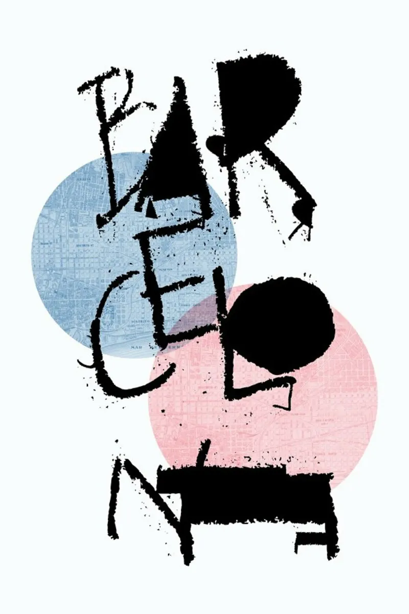Barcelona poster with plastic frame by LeDieg