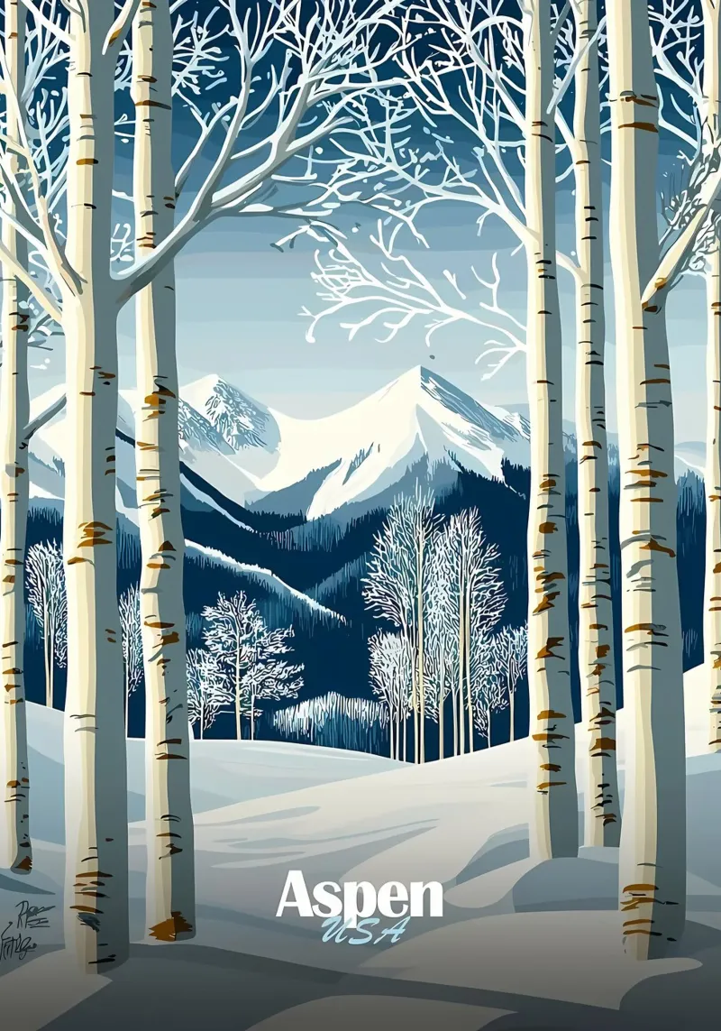 Aspen, États-Unis Paysage d'hiver hahnemühle de Ginnery