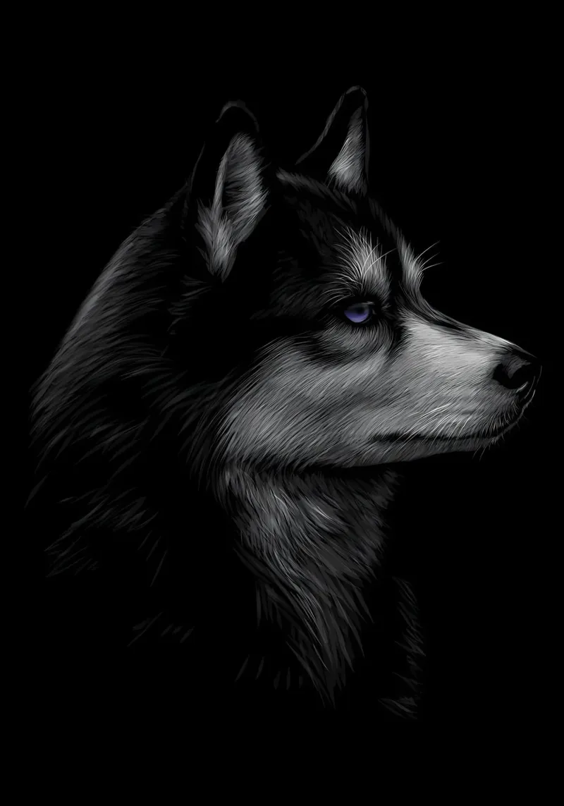 Husky siberiano pellicola backlit da Delaplane