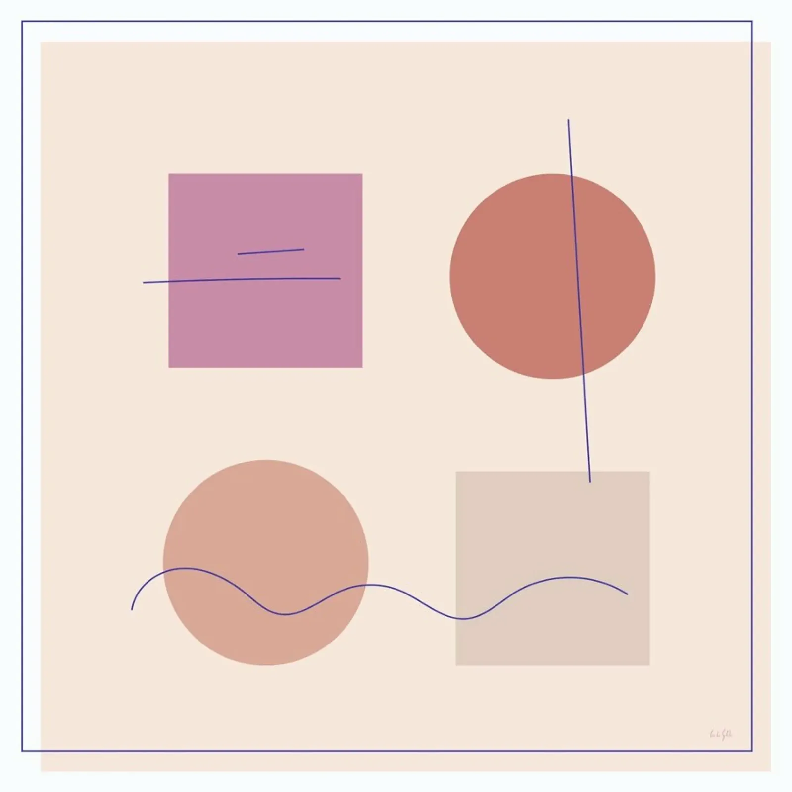 Square poster con telaio in legno da Linda Gobeta