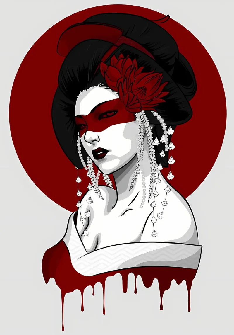 Geisha Samurai Female backlit film by Mikesell