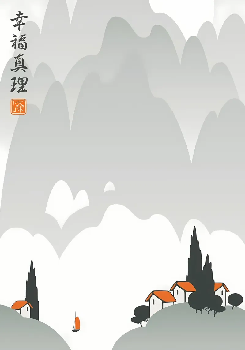 Japans dorp canvas met Baklijst van Mikesell