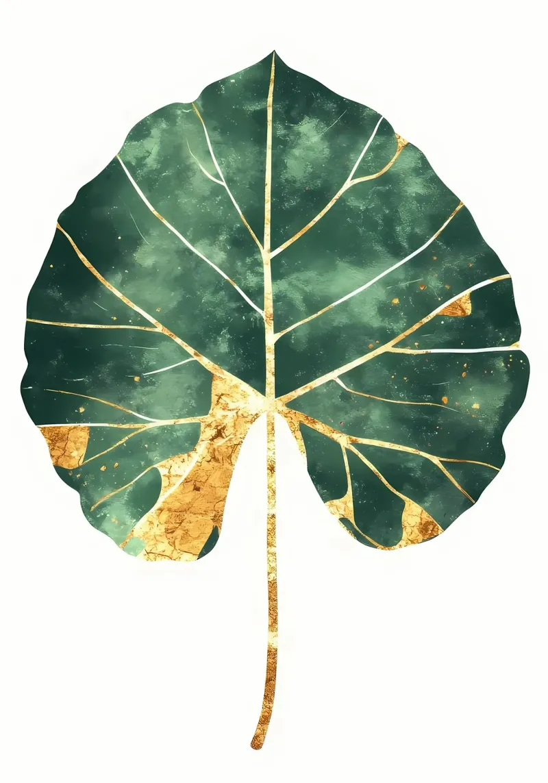 Stampa d'arte a foglia d'oro poster con telaio in plastica da Ginnery