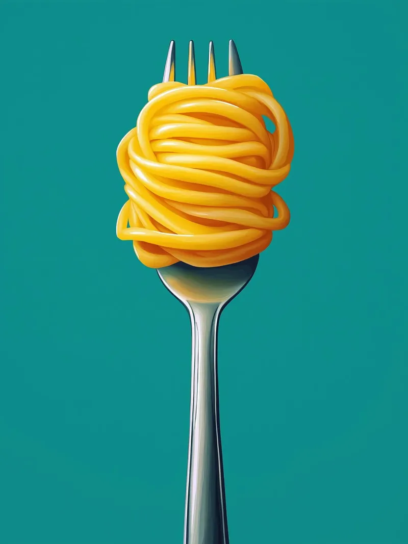 Spaghetti sur fond vert carta hahnemühle da Spice & Style