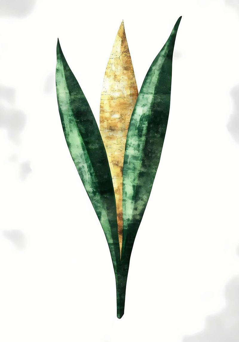 Golden Leaf Aquarell Poster von Ginnery
