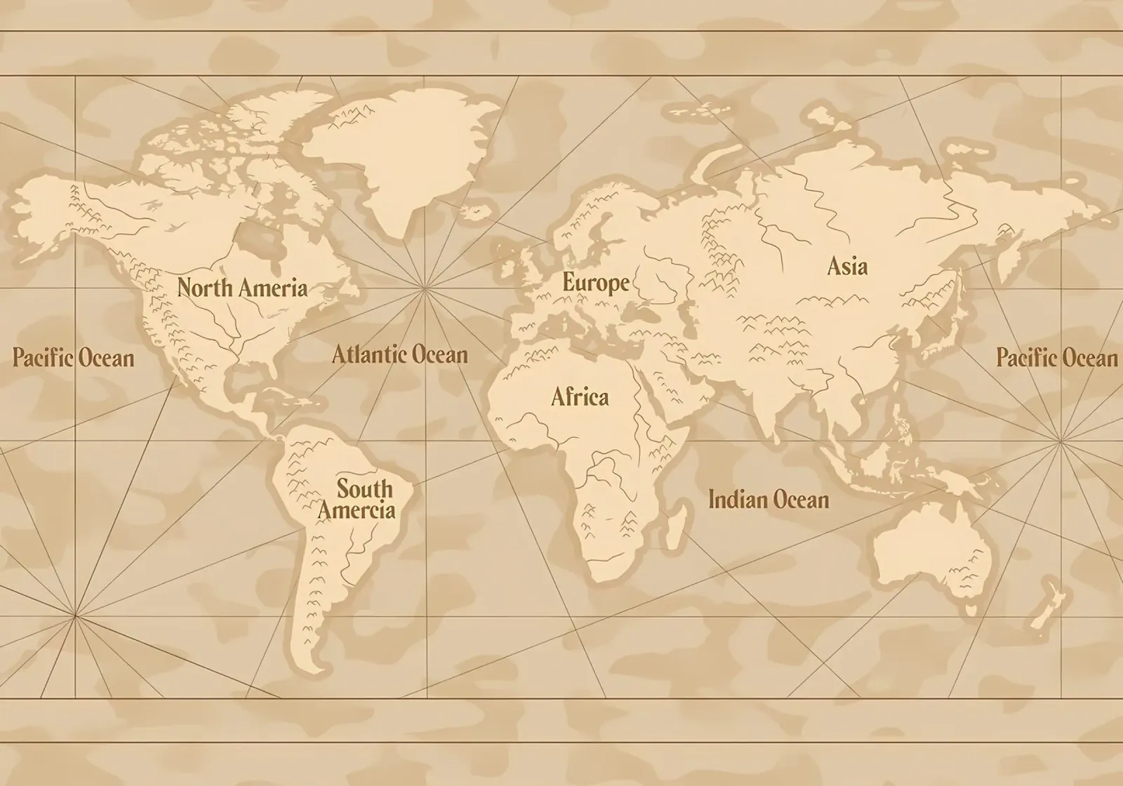Mappa del mondo d'epoca pellicola backlit da Delaplane