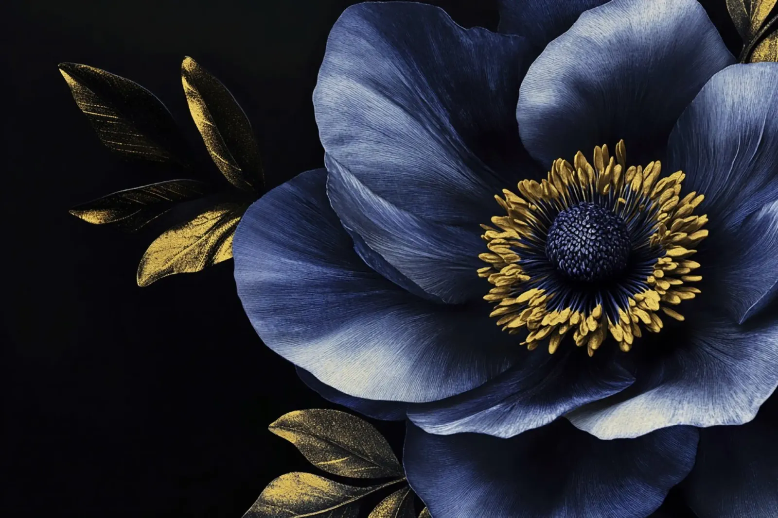 Eleganza floreale di mezzanotte poster con telaio in legno da Modern Muse