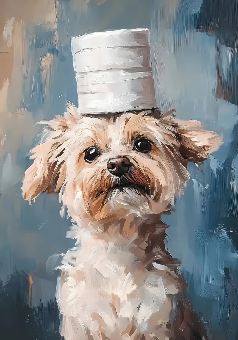 Hond met wc-hoed canvas van Ginnery