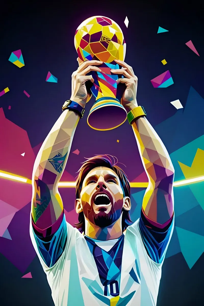 Messi con la coppa pellicola backlit da BONANZA