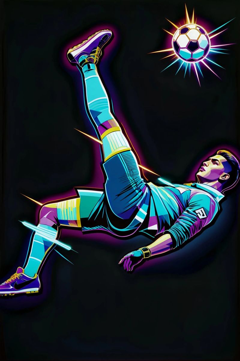Ronaldo kickt den Ball über sich selbst Poster von BONANZA