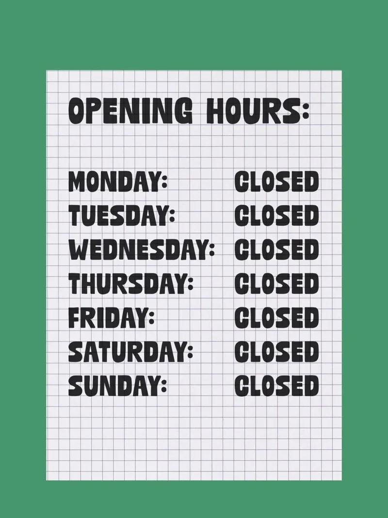 Opening Hours pellicola backlit da TheGrumpyHomeDecor
