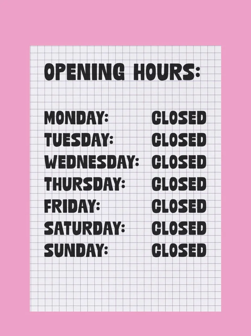Opening Hours pellicola backlit da TheGrumpyHomeDecor