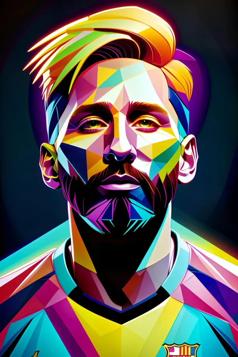 Messi ritratto al neon wpap pellicola backlit da BONANZA