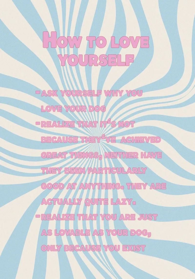How to love yourself poster con telaio in alluminio da thesoulhugclub