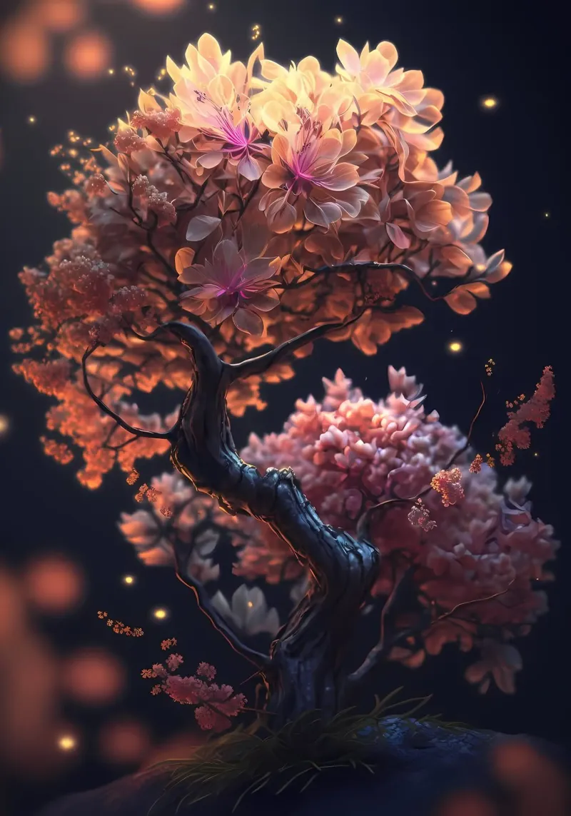 Albero dei ciliegi in fiore pellicola backlit da Mikesell
