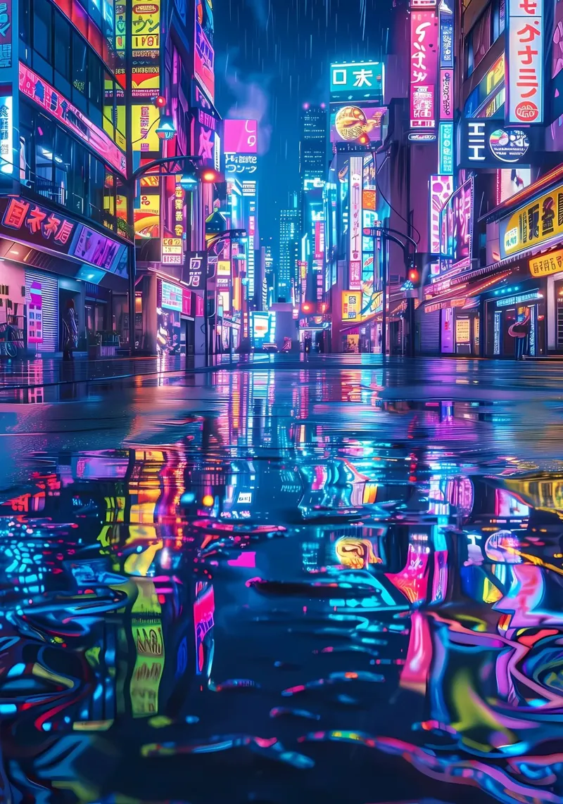 Cyberpunk Neon City poster by Ginnery