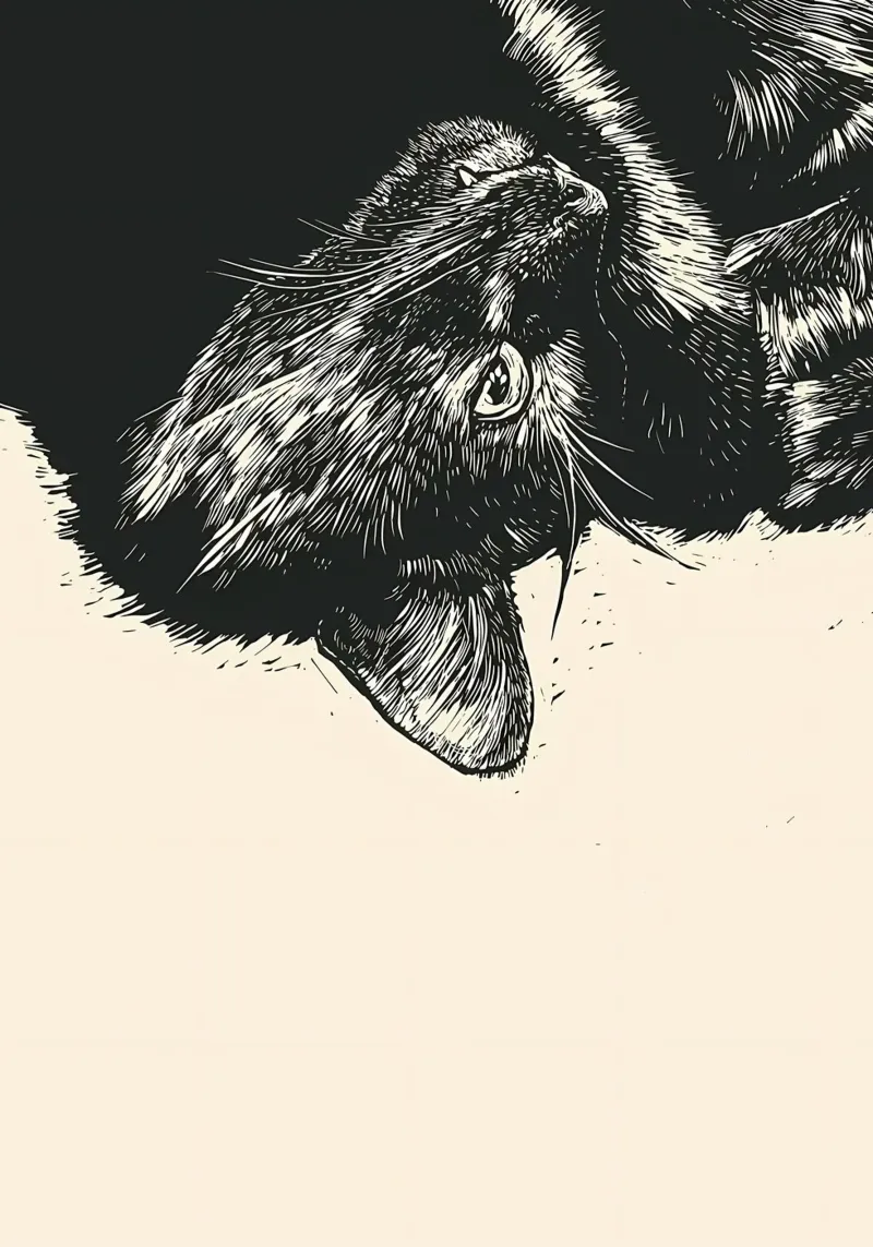 Black Cat Portrait canvas by Mikesell